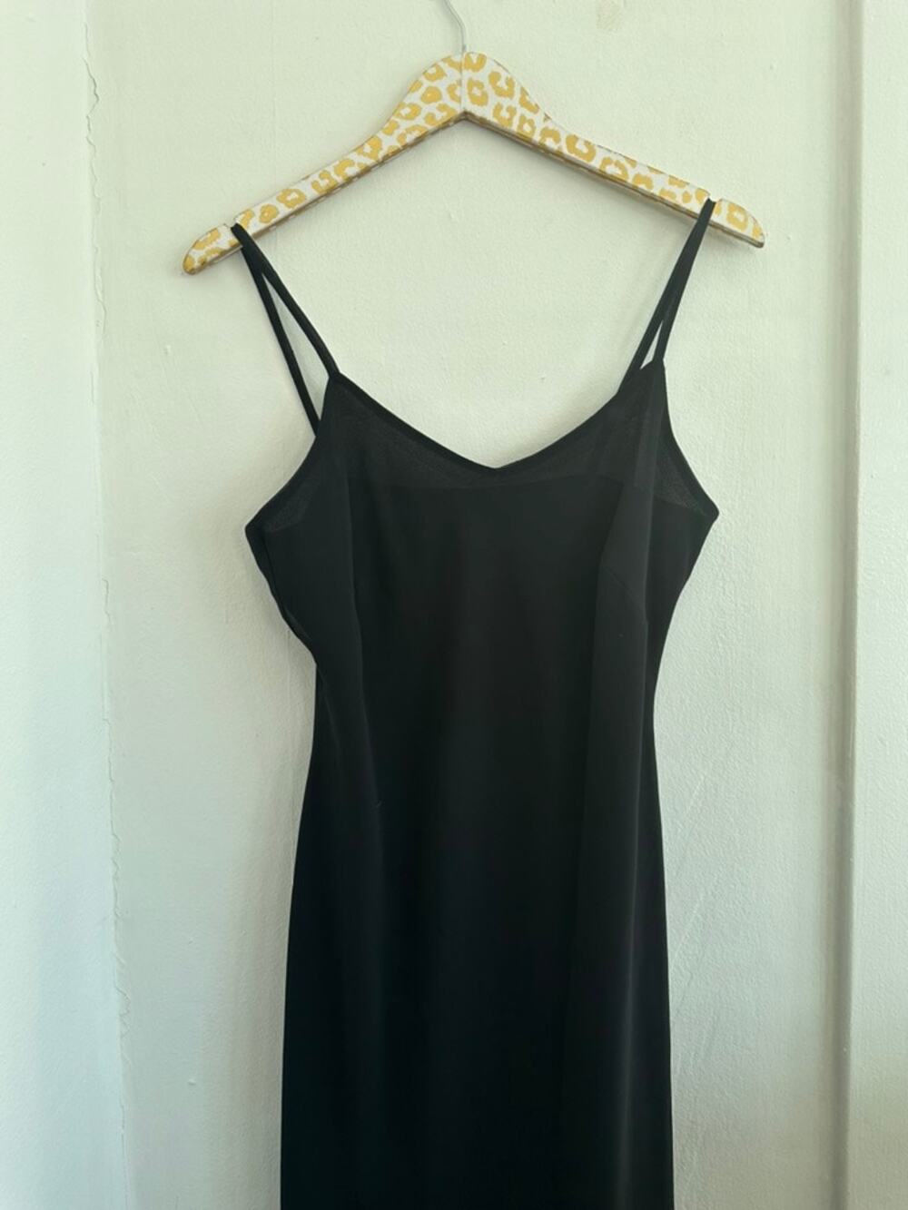 Sandra Darren Women's Black Chiffon Slip Dress | Size 10